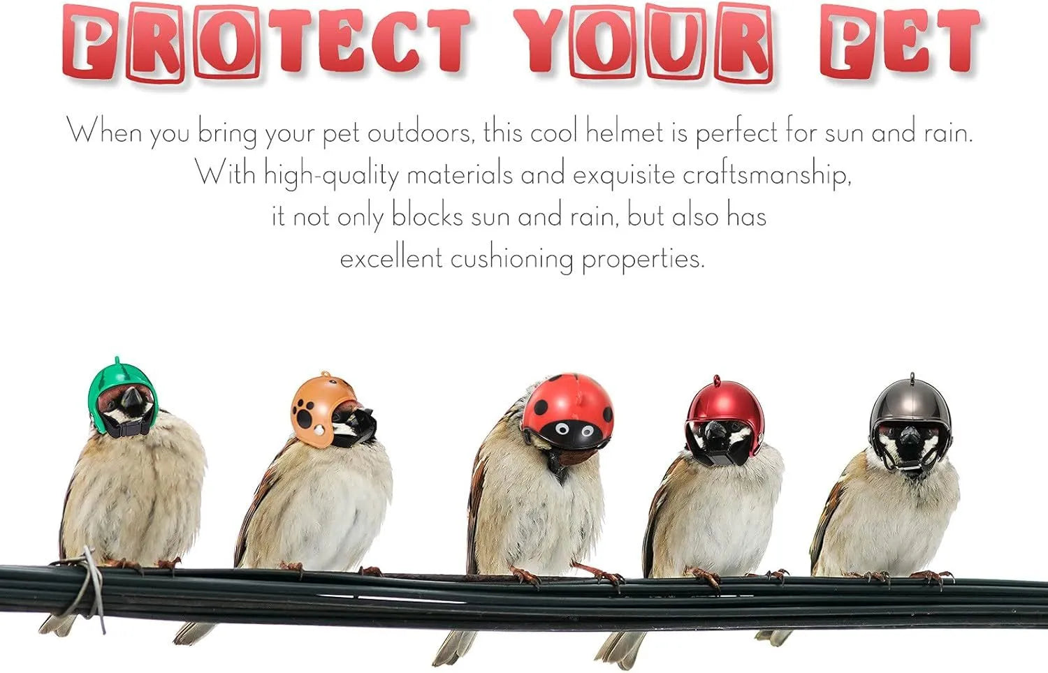 Adjustable chicken safety helmet with sponge lining for small poultry and birds