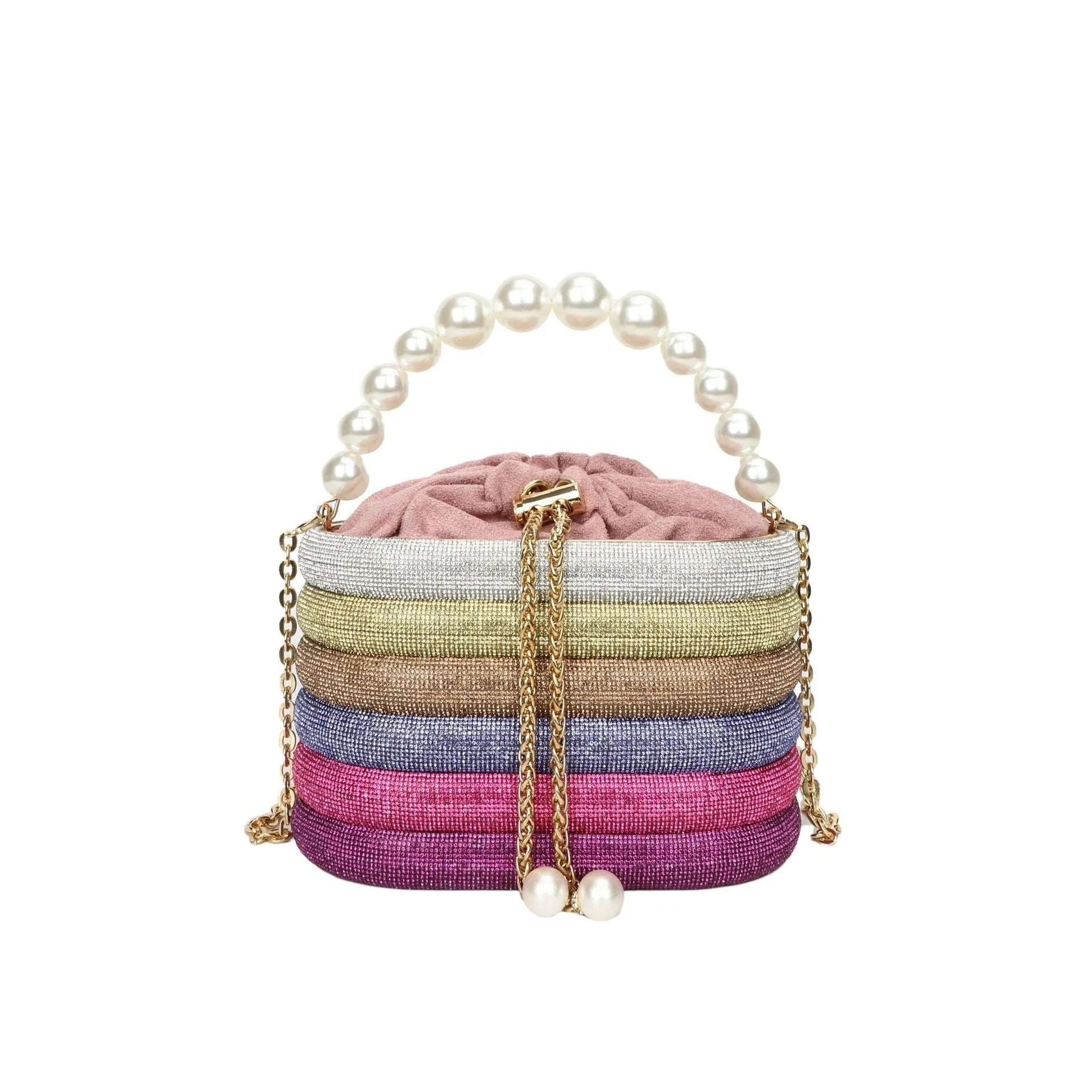 Women's soft PU crossbody bag with beaded decoration in European retro style, showing interior zipper compartment