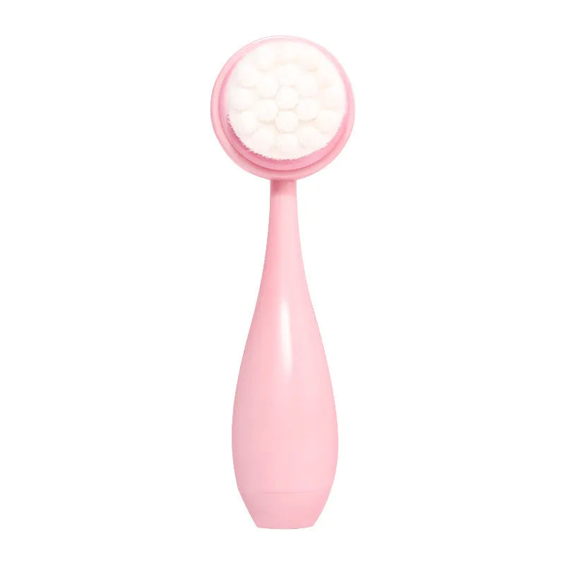 Facial brush set with coral fleece hair band and nylon bristle cleansing brush in multiple colour options