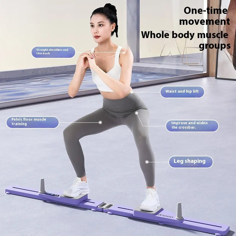 85cm long purple and pink PP plastic skiing machine trainer for home fitness exercises