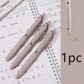 Macaron colour press gel pen with 0.5mm tip showing smoked brown, powder, and white ink options