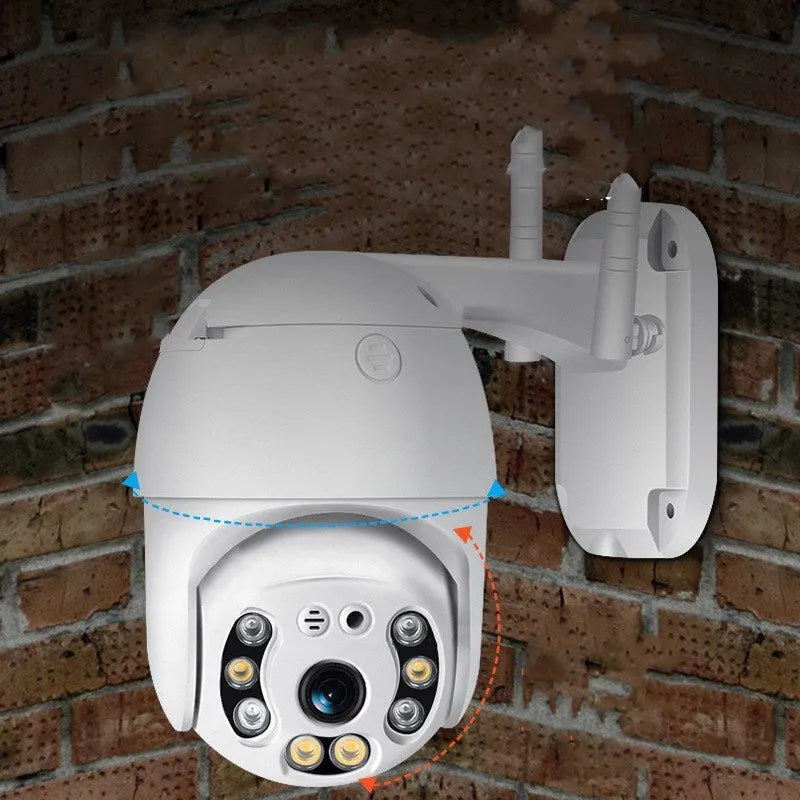 White hemispherical 4G remote monitor camera with 1080p, 3.6mm lens, 32GB card and power supply