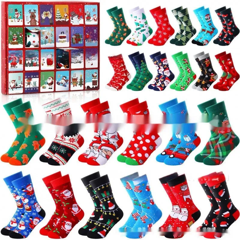 Miniature resin Christmas stocking ornament from a blind box, showing one of seven possible colour-coded styles for festive decor.