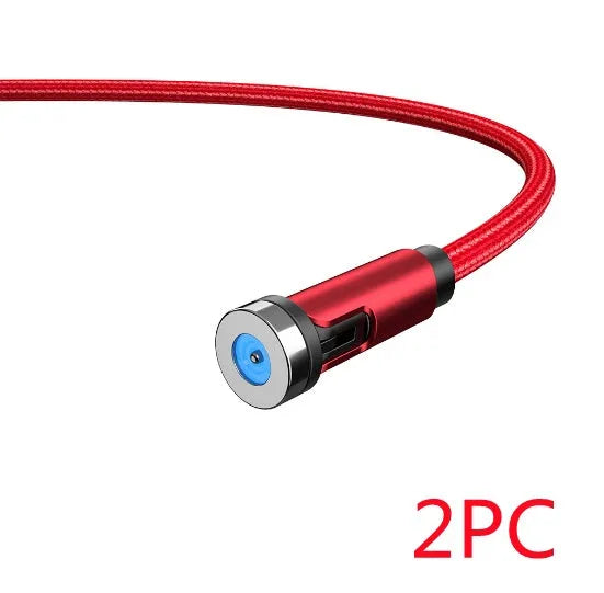 Essager rotating magnetic USB charging cable with blue LED light indicator in black colour