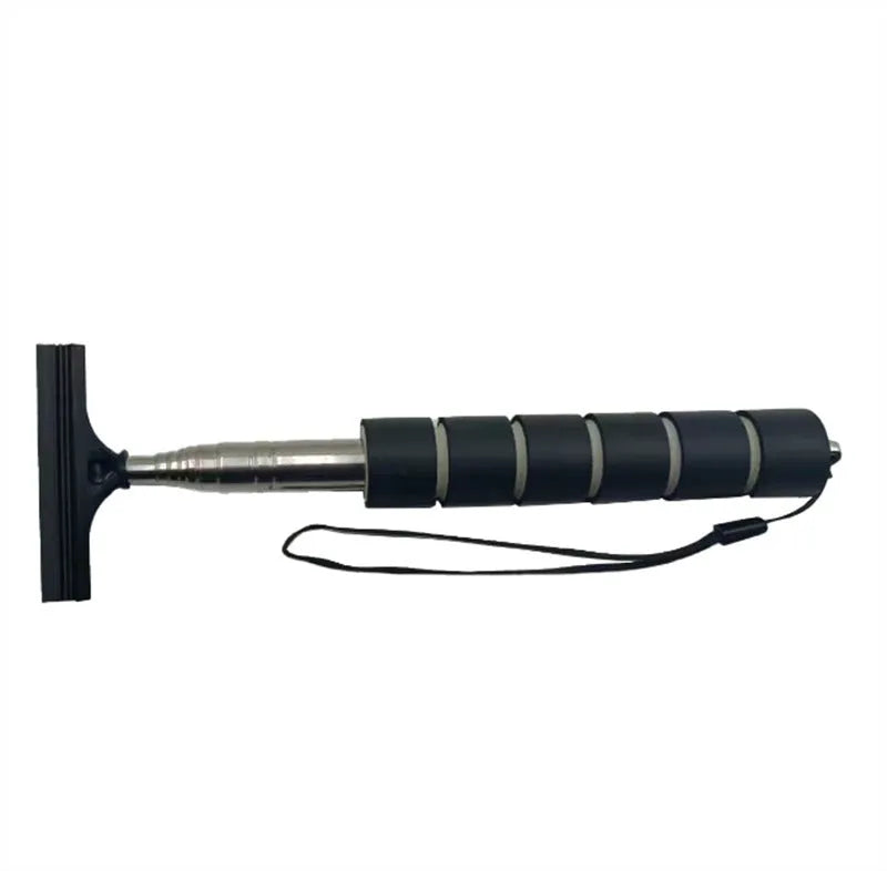 Retractable stainless steel car rearview mirror wiper extending to 100cm with rubber cleaning blade