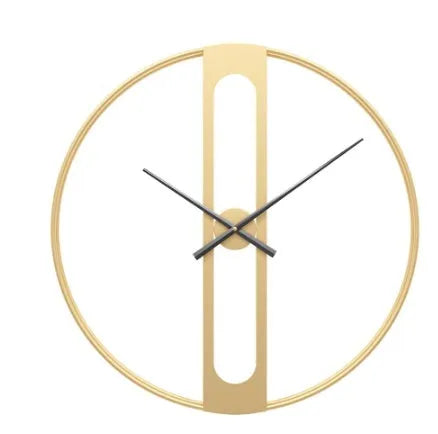 50cm round metal wall clock in black or gold colour with quartz movement
