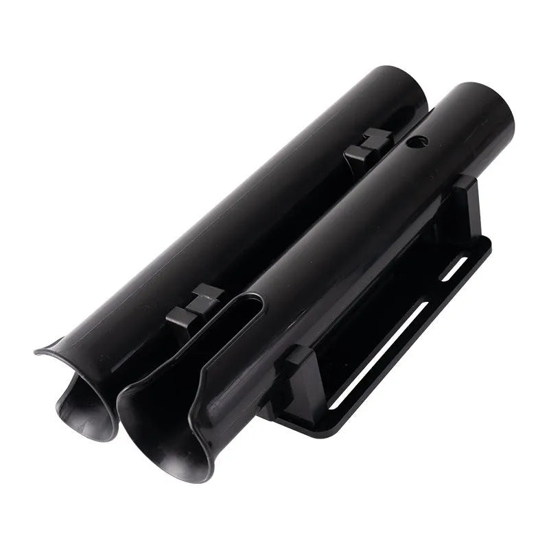Motorcycle fishing rod rack clamp with carbon construction and double-layer plastic frame