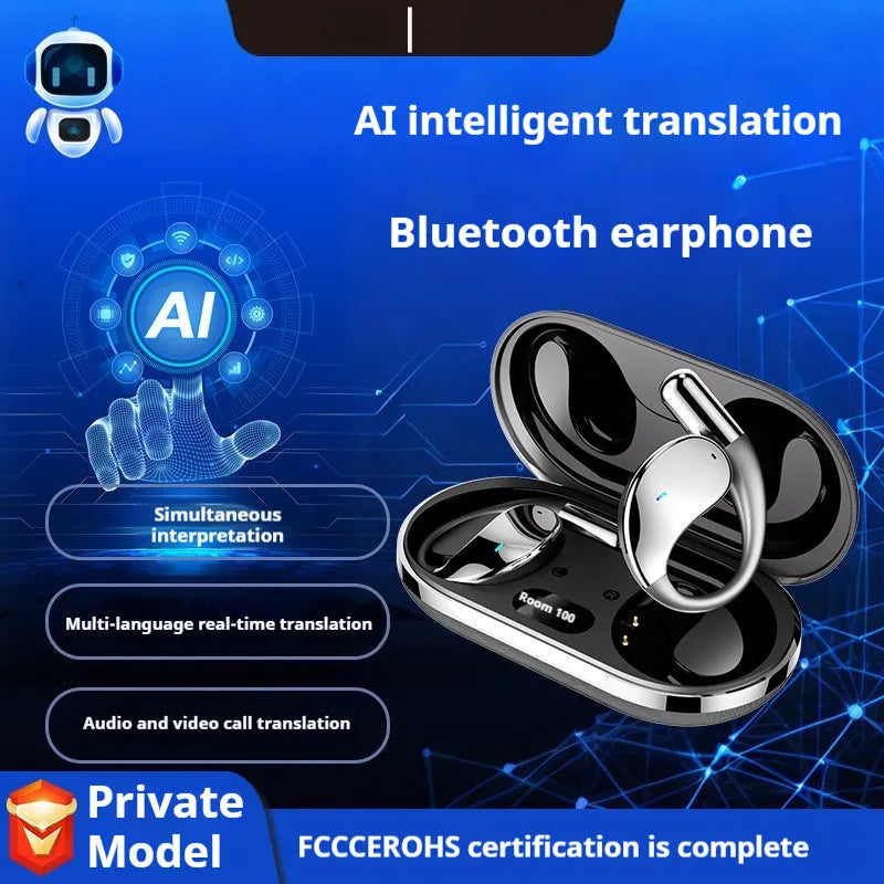 Sports Bluetooth earphones with hanging ear design in black or beige colour options