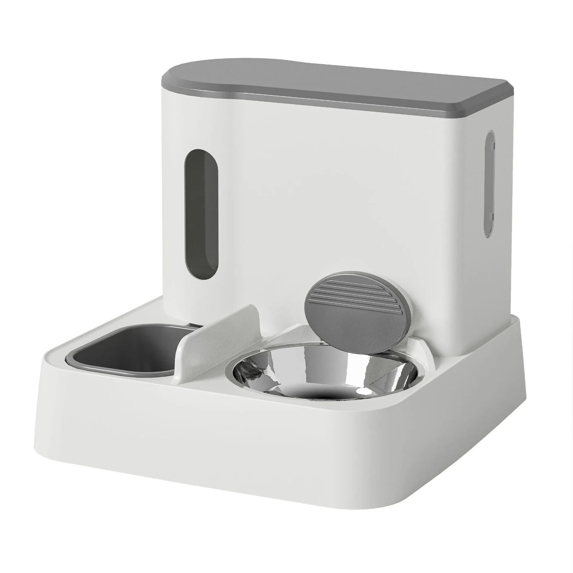Automatic cat feeder water dispenser with integrated double bowl in choice of colours