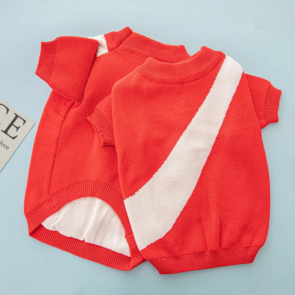 Wool blend pet sweater for dogs in black, orange red, pink, milky white, light green or sapphire blue