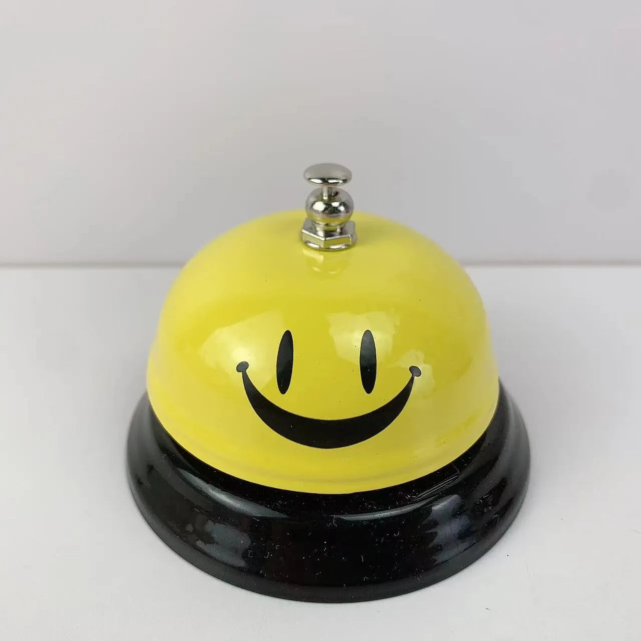 Iron hand bell for classrooms or restaurants in one of eleven colour options like blue, pink, or green tea.