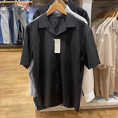 Men's modal cotton blended open collar casual shirt in cardigan style with Japanese Korean design