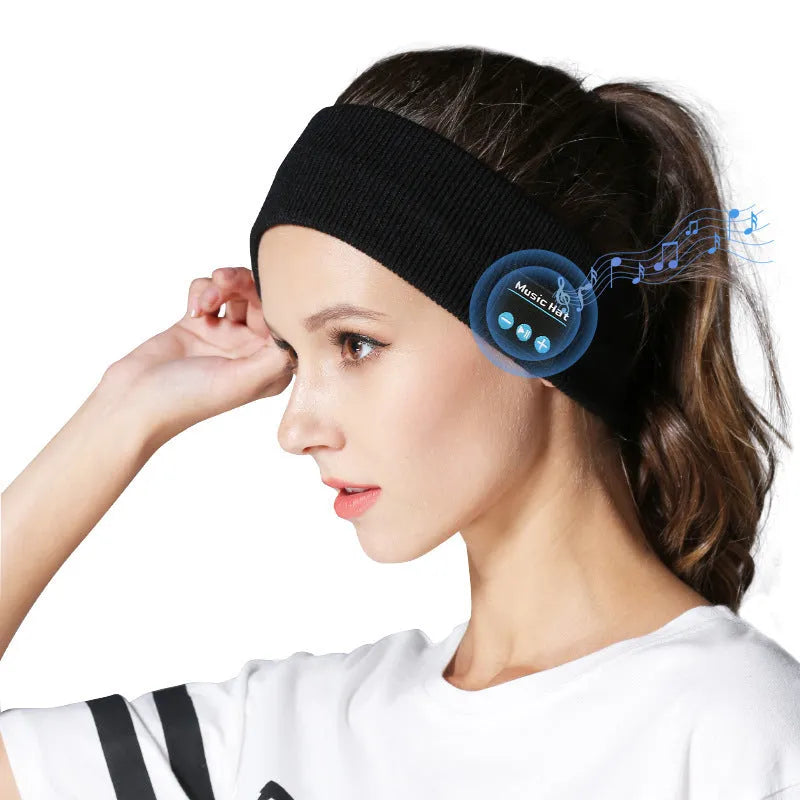 Bluetooth 5.4 sport headband with removable ear cushions in black, dark grey and grey-white colours