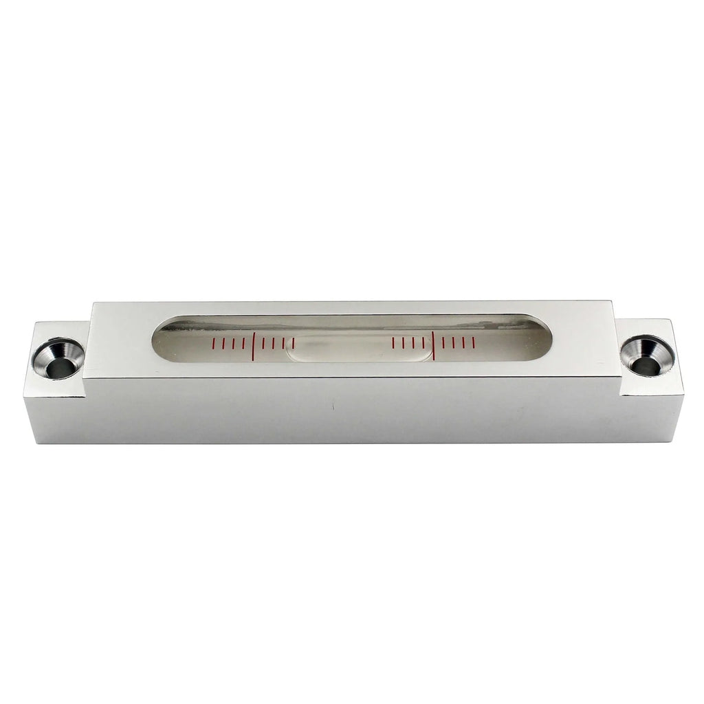 Metal and glass mini strip spirit level showing measurement accuracy of 0.02mm/m