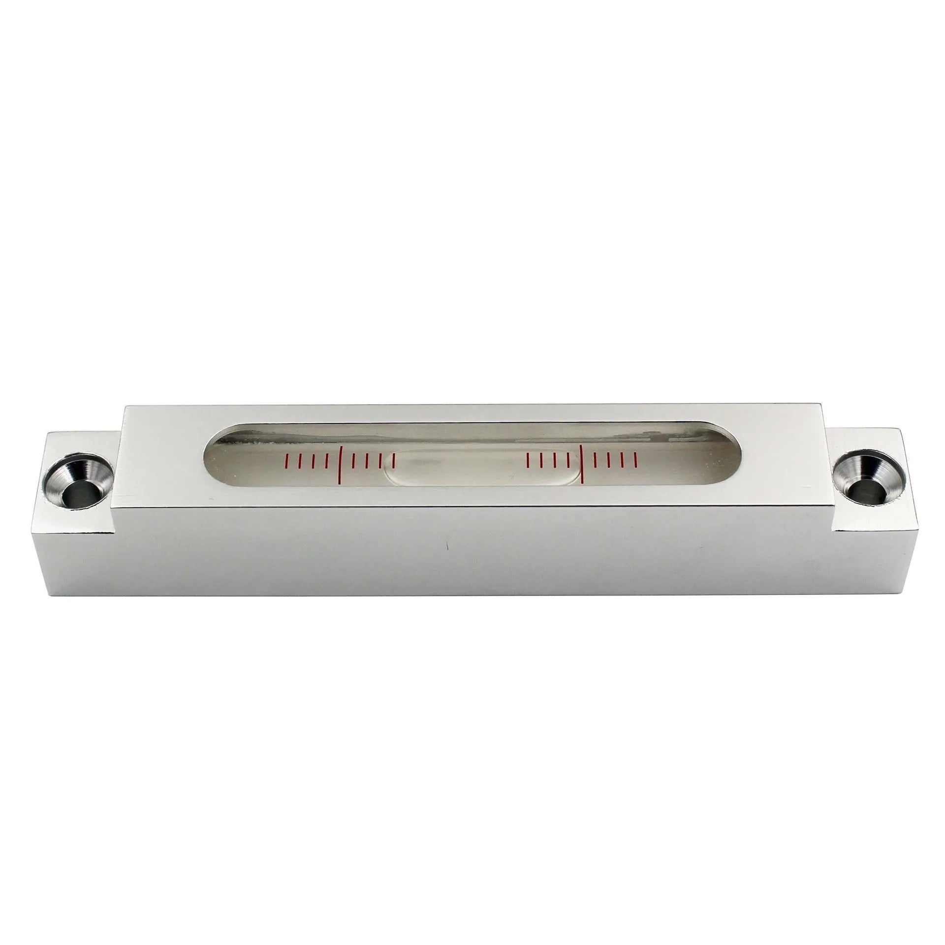 Metal and glass mini strip spirit level showing measurement accuracy of 0.02mm/m