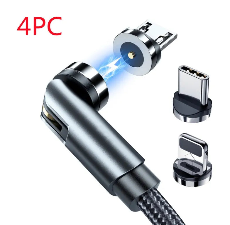 Essager rotating magnetic USB charging cable with blue LED light indicator in black colour