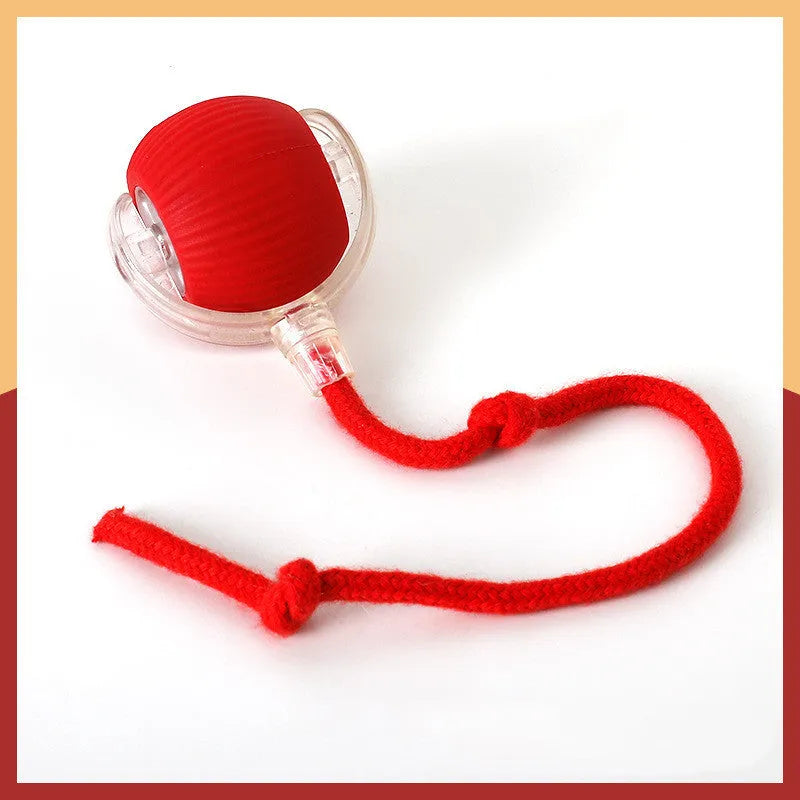 Self-moving silicone cat rolling ball toy in multiple colour options