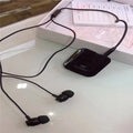Bluetooth audio receiver for running headphones with lavalier microphone support in black, grey, and red colours