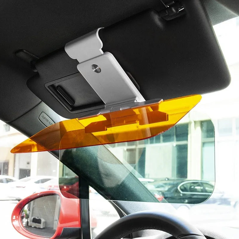 Car anti-glare sun visor with telescopic adjustment and dual-use anti-high beam goggles design