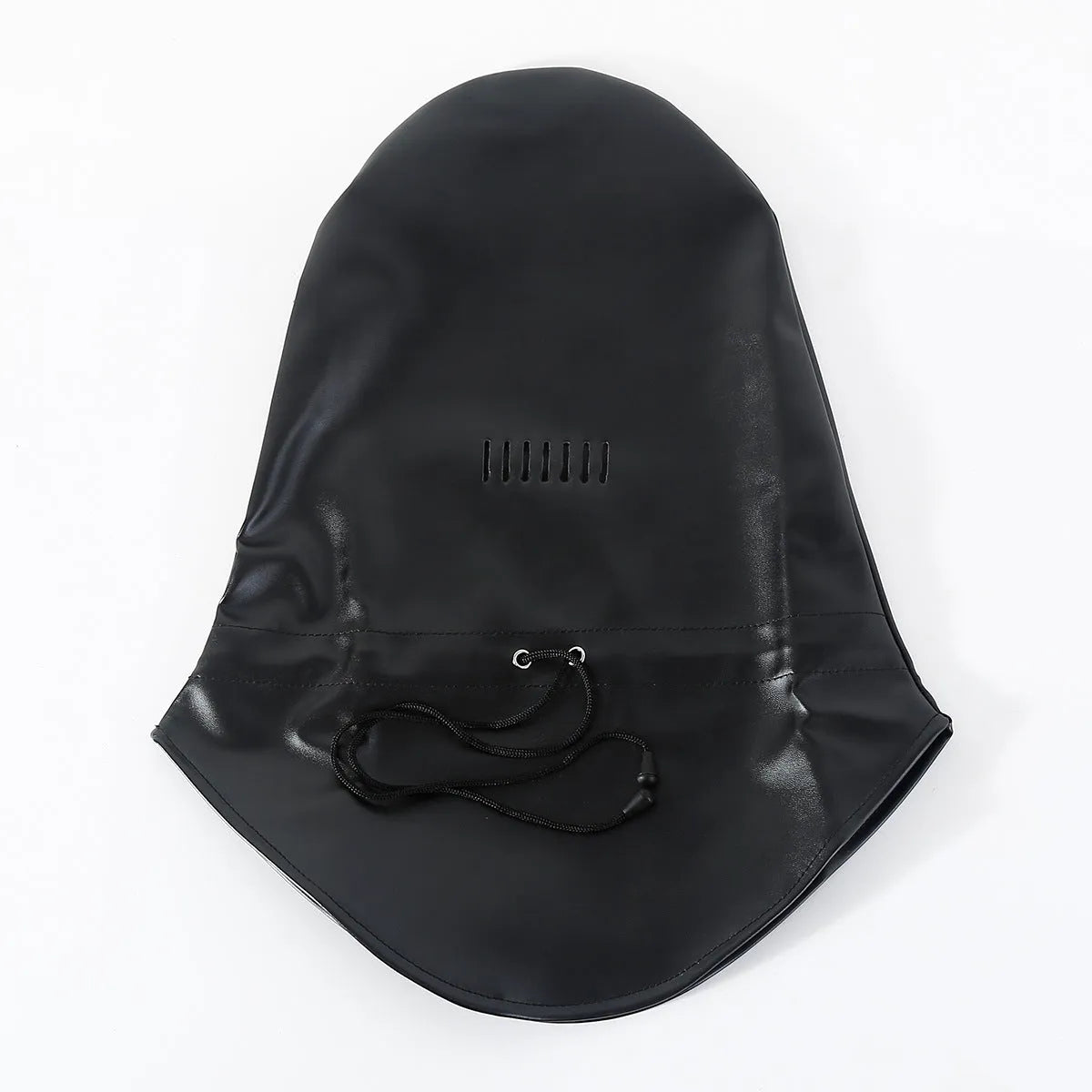 Black PU leather breathable adult roleplay mask with adjustable straps for BDSM training props