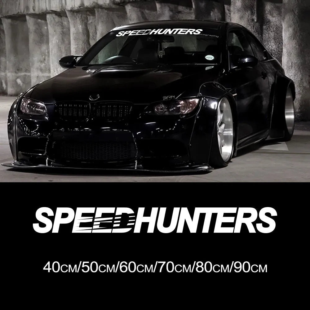 Speed Hunters reflective vinyl car sticker in multiple colours measuring 59 by 10 centimetres