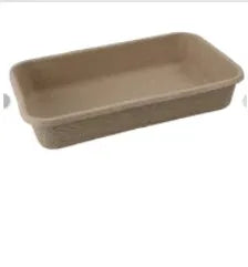 Brown disposable waterproof cat litter box shown in a small size, suitable for travel with pets.