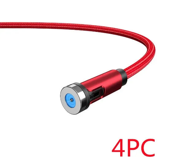 Essager rotating magnetic USB charging cable with blue LED light indicator in black colour