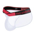 Men's transparent ice silk briefs with large V design in red, black or white colours