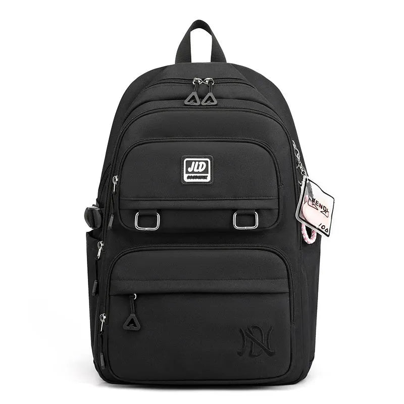 Girls' large capacity nylon backpack with physiological curve backplate in multiple colour options
