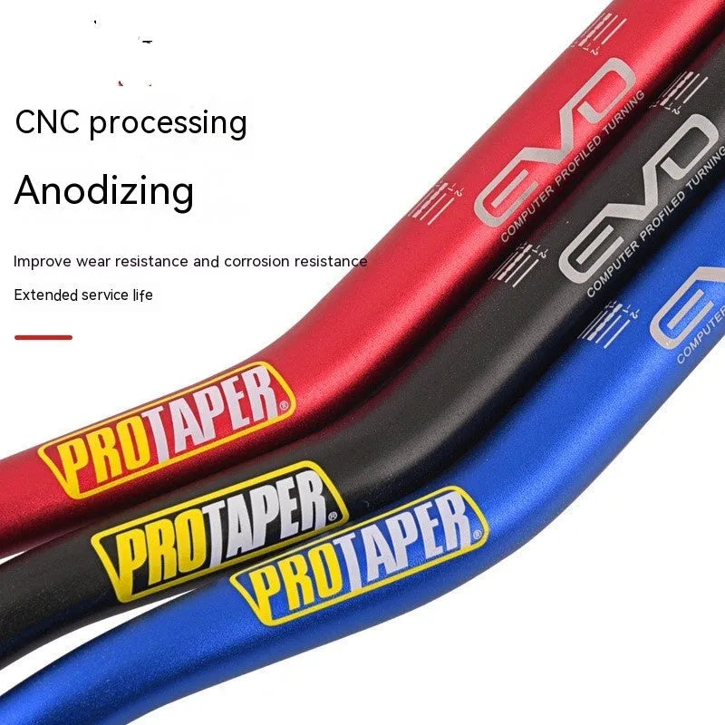 Orange aluminium alloy scrambling motorcycle handlebar showing 28mm diameter clamp area.