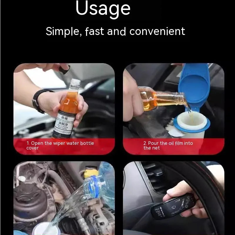 Car windscreen oil film remover cleaner 150ml spray bottle in yellow and blue packaging options