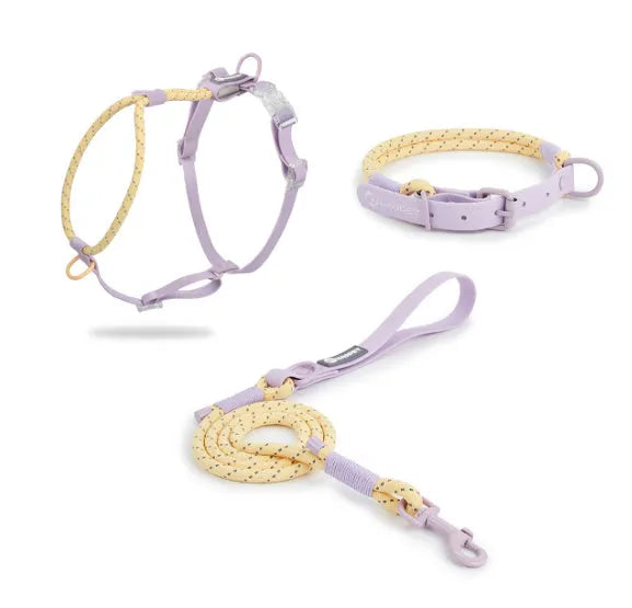 Solid colour PVC dog hand holding rope leash, 120cm long, in dark red purple yellow or taoyao green.