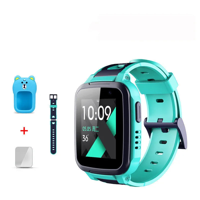 Blue 360 SE5 children's smartwatch with stainless steel wristband on a child's arm