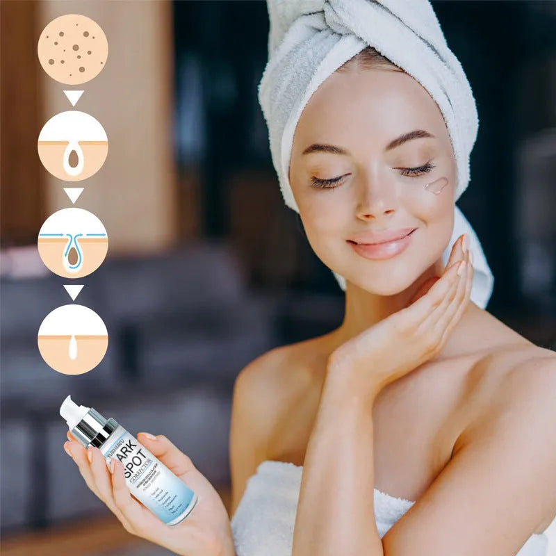 Clear liquid spot lightening essence bottle for brightening and moisturising all skin types