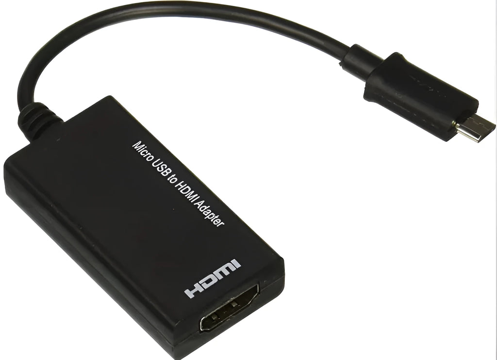 Black DisplayPort Micro USB to HDMI adapter cable with 12cm length