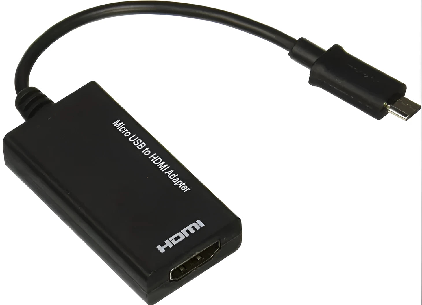 Black DisplayPort Micro USB to HDMI adapter cable with 12cm length