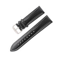 Quick release leather watch strap in cowhide with bright finish showing colour options and width sizes