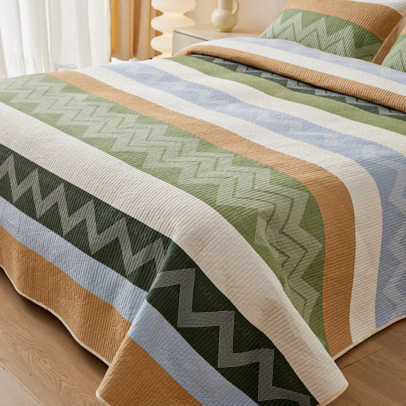 Cotton printed bed sheet three-piece set in modern simplicity style for 2.2 metre beds