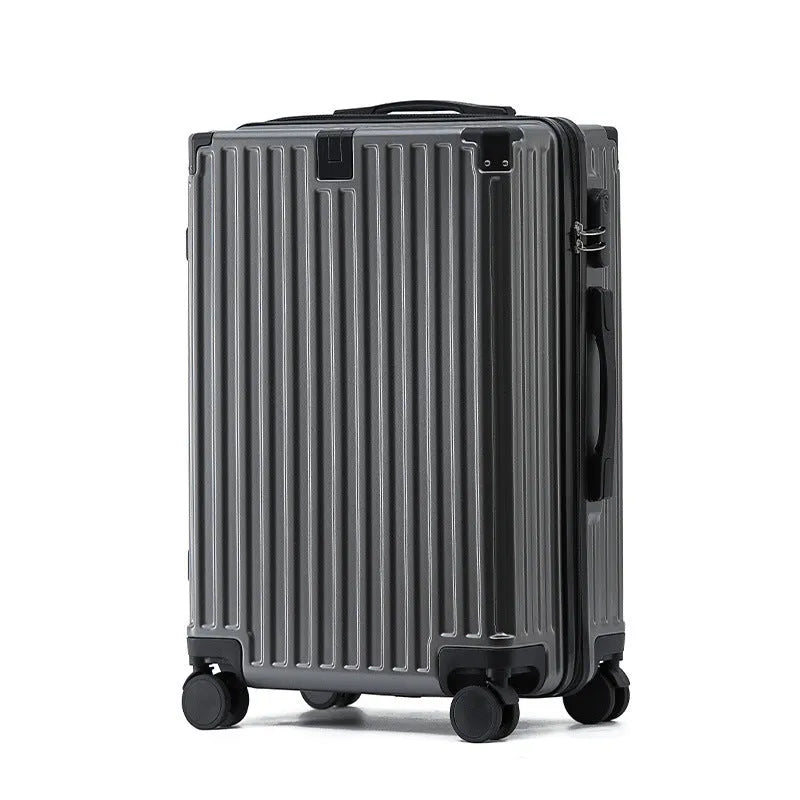 Hard-shell aluminium frame suitcase in avocado green with USB port and universal wheels.