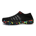 Women's camouflage Flyknit water shoes with lace-up front and rubber sole.