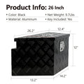 Black aluminium alloy 26-inch toolbox with T-casting construction for workshop tool storage