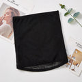 Black mesh postpartum waist trimming belt with cross strap design for tummy slimming.