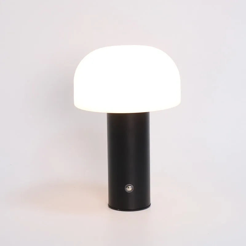 USB dual-power table lamp in black, green, orange or white colours with plastic construction