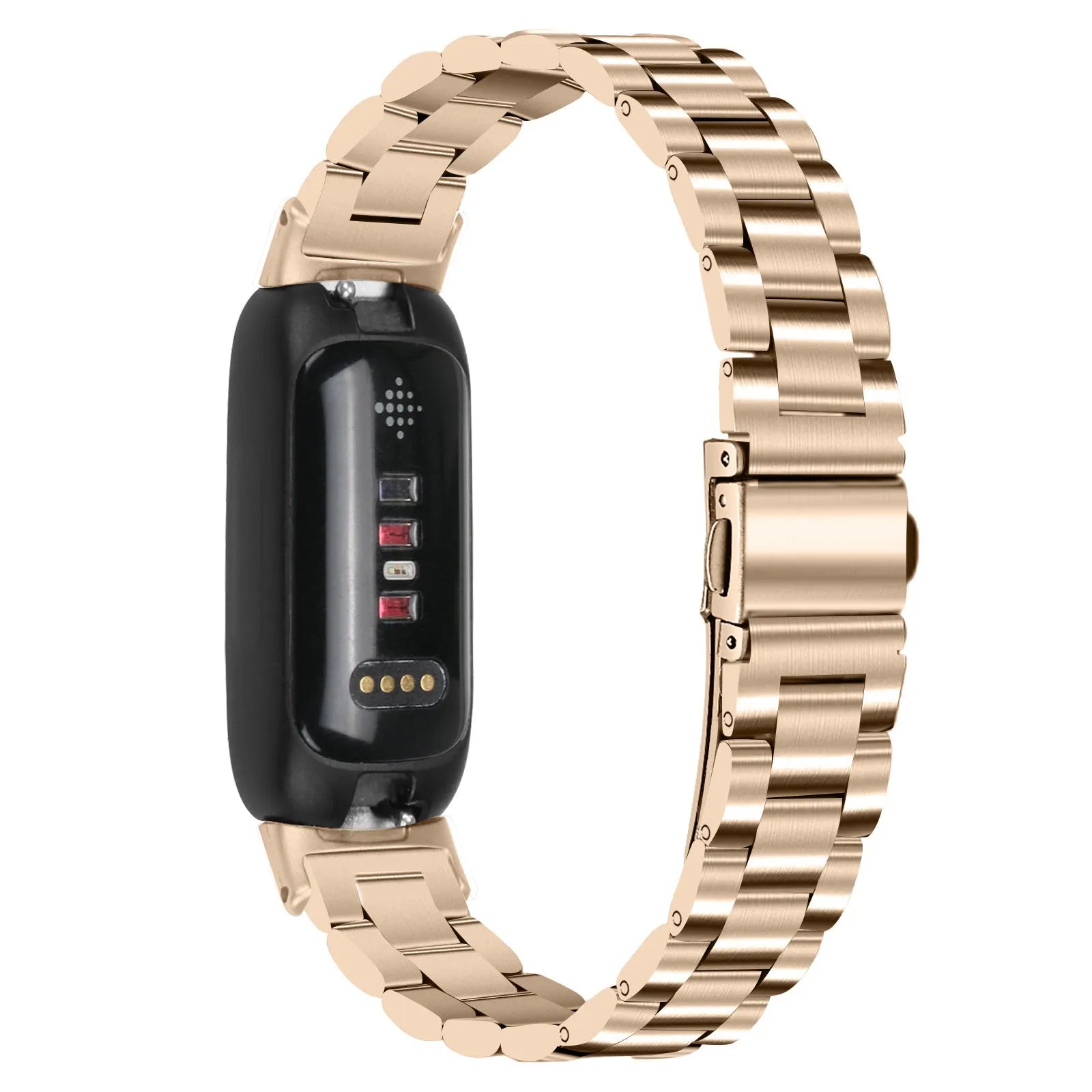 Stainless steel Fitbit Inspire 3 watch strap in multiple colour options showing 175mm length and 12mm connector