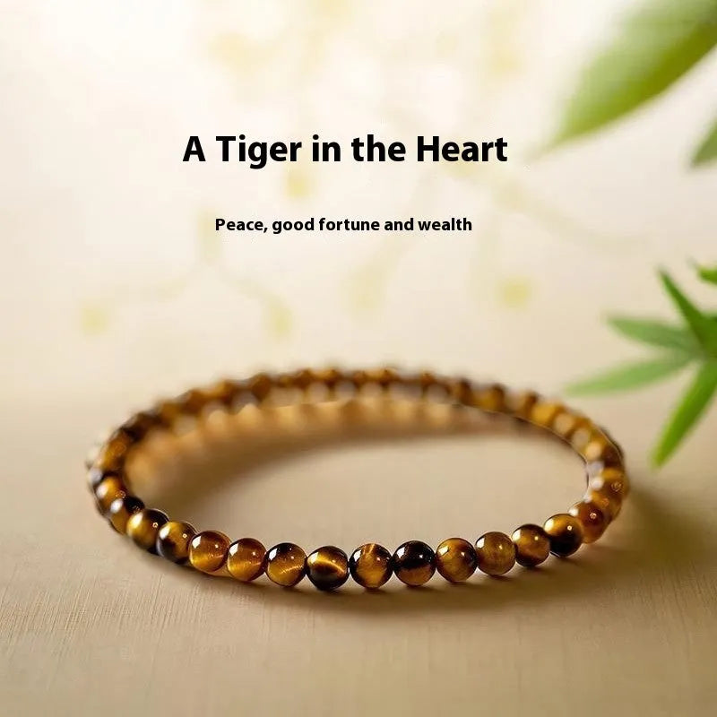 New Chinese style tigereye bracelet with geometric round beads in three size options