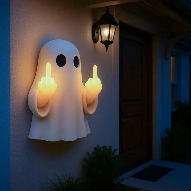 White ghost statue night lamp with modern design for Halloween decoration