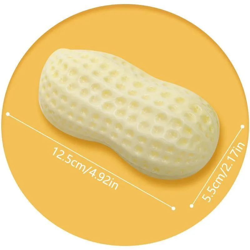 Yellow rubber and vinyl dog toy for small dogs, elastic chew toy with sound for teeth cleaning and boredom relief