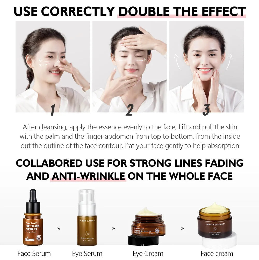 30 ml retinol facial serum bottle for reducing dry lines and fine lines