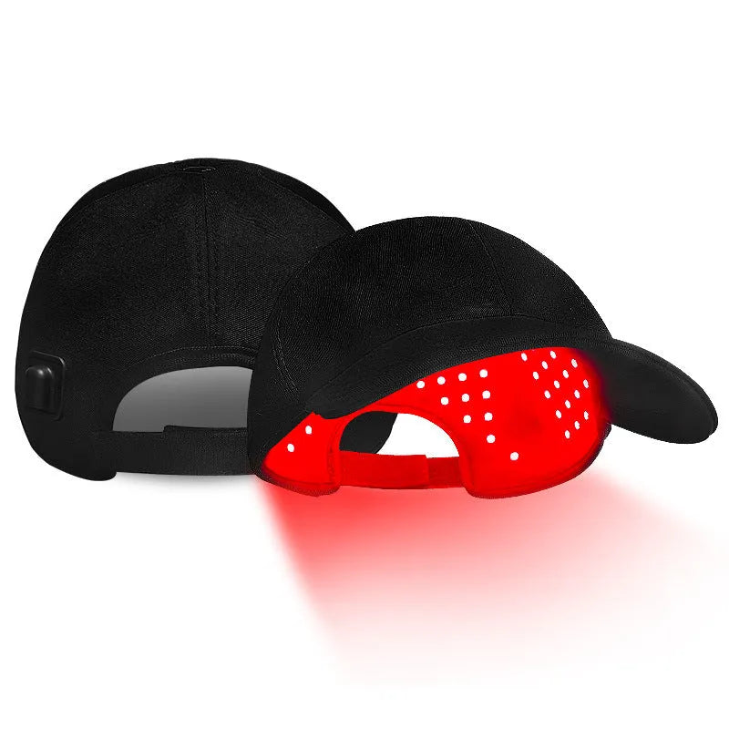 Black infrared duckbill cap with 180 LED red lights for hair growth therapy