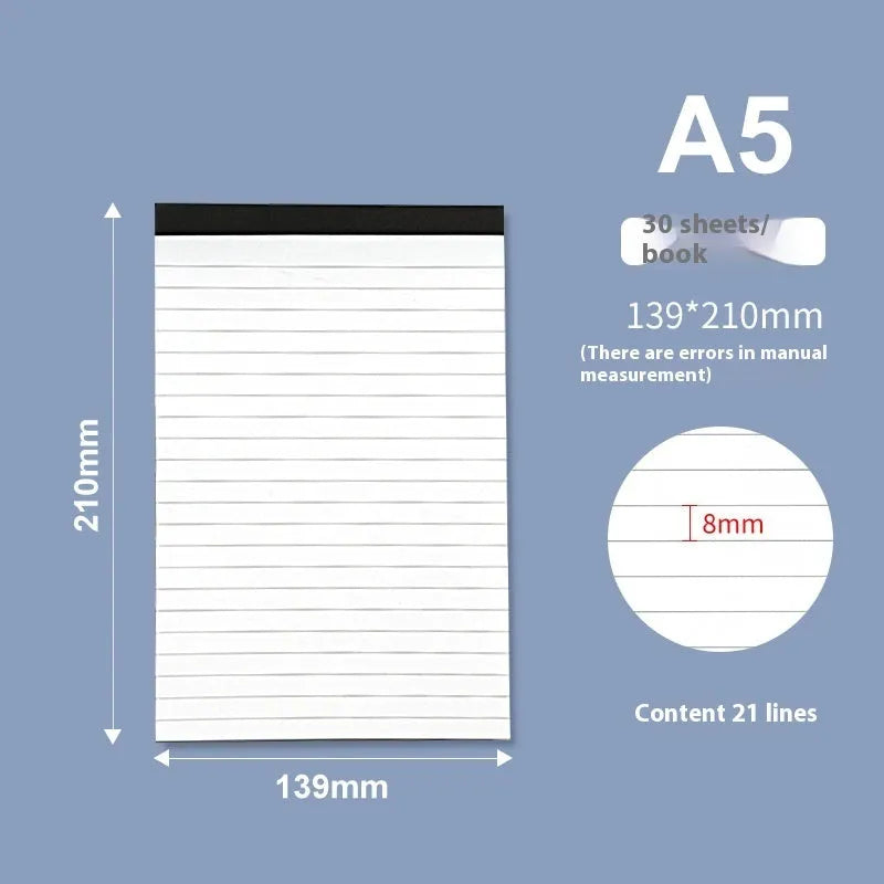 A4 grid notepad with tearable pages and a paper cover, showing the ivory white internal sheets.